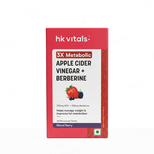 HK Vitals 3X Metabolic Apple Cider Vinegar + Berberine Effervescent Tablet - Mixed Berry Flavour